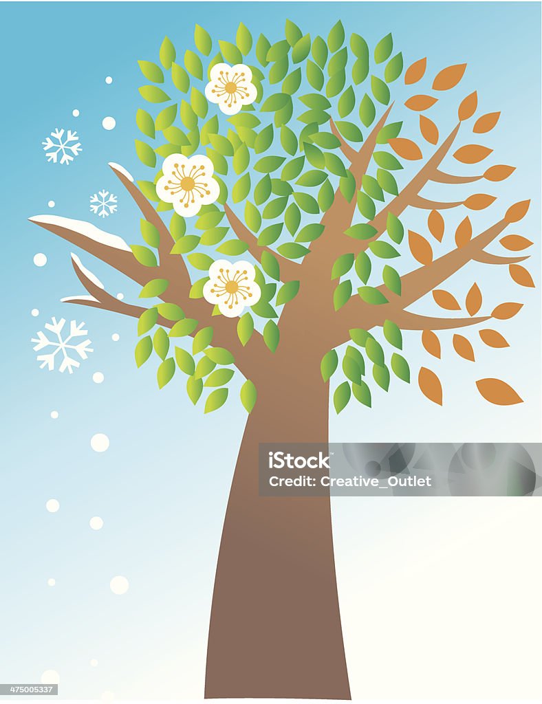 Seasons árbol C - arte vectorial de 2010 libre de derechos