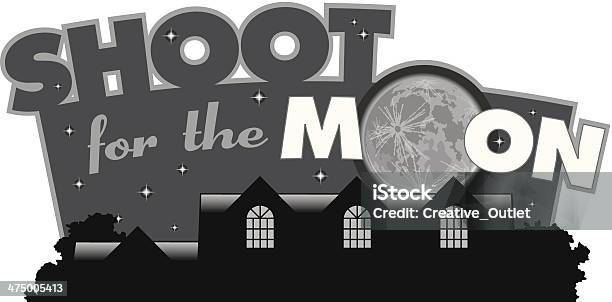 Shoot For Moon Heading Stock Illustration - Download Image Now - Cut Out, February, Illustration