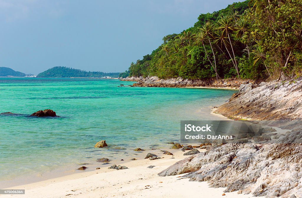 Taling Ngam Beach. Koh Samui island. Thailand. Palm tree with sunny day. Taling Ngam Beach. Koh Samui island. Thailand. 2015 Stock Photo