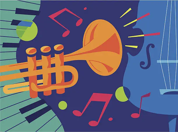 Vector illustration of Jazz Collage