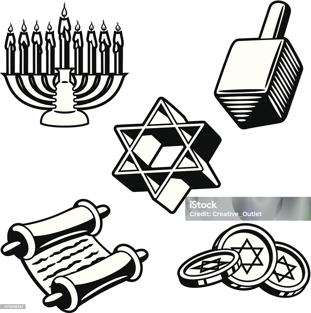 Jewish Icons Dreidel stock vector