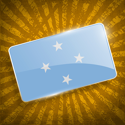 Flag of Micronesia with old texture.  illustration