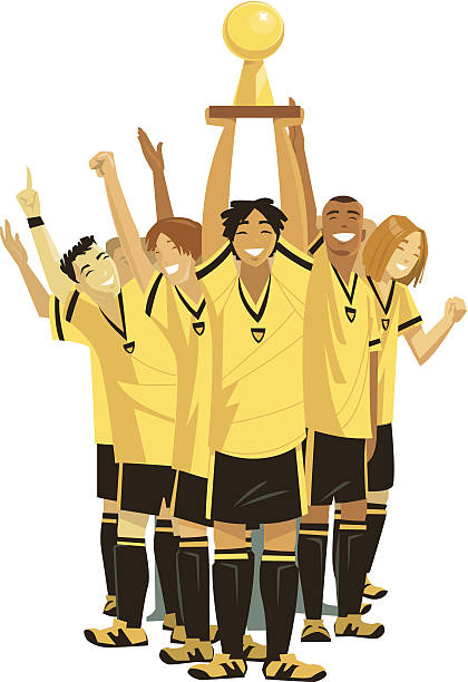 soccer team trophy c - 축구팀 stock illustrations