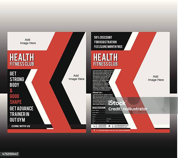 Fitness Flyer Template Stock Illustration - Download Image Now - School Gymnasium, Gym, Health Club