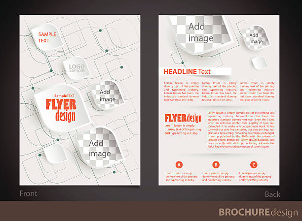 Modelo de design de brochuras.   Proporcionalmente para A4 size - ilustração de arte em vetor