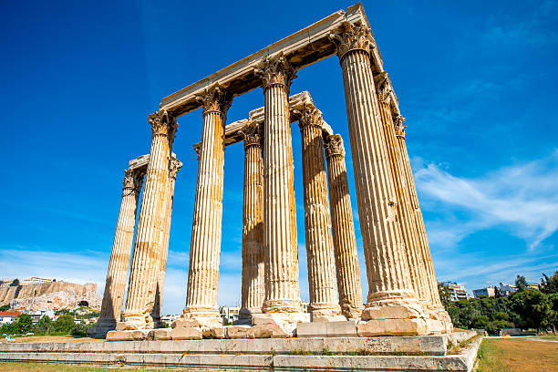 Zeus temple ruins near Acropolis in Athens, Greece