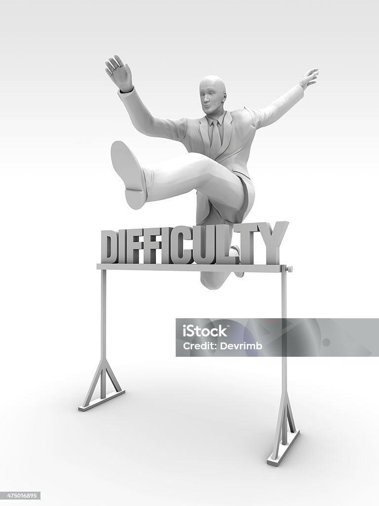 The Man Beyond Challenge Steeplechase and difficulty.. / Realistic 3D Image Achievement Stock Photo