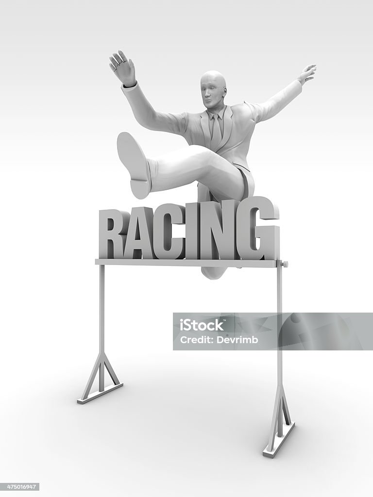 Racing Steeplechase.. / Realistic 3D Image Achievement Stock Photo