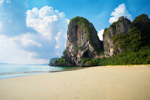 Beach and tropical sea under the blue sky, Thailand, Asia