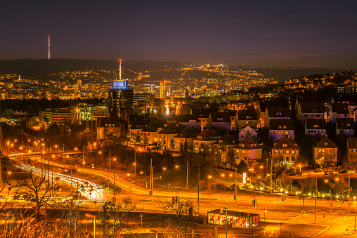 Stuttgart Pragsattel at night