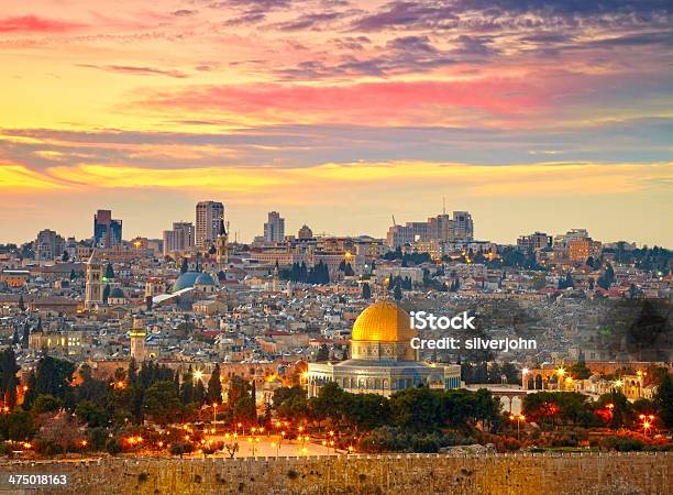 Vista Città Vecchia Israele - Fotografie stock e altre immagini di Gerusalemme - Gerusalemme, Israele, Orizzonte urbano