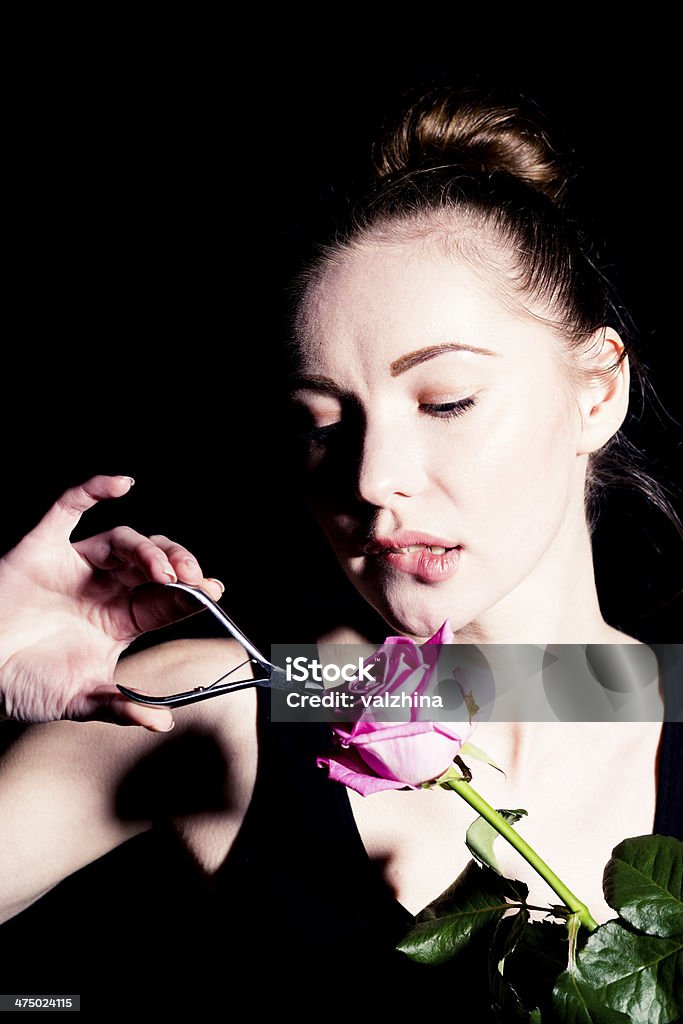 Mulher de uma flor - Foto de stock de Adulto royalty-free