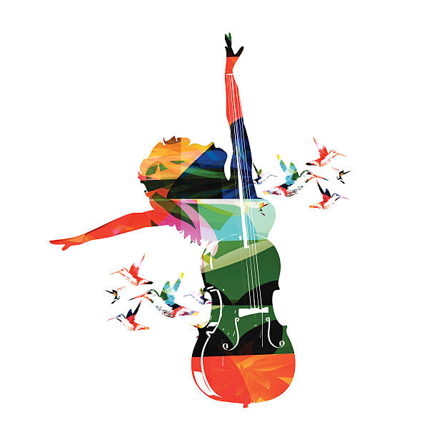 ilustrações, clipart, desenhos animados e ícones de música colorida design - music musical note treble clef dancing
