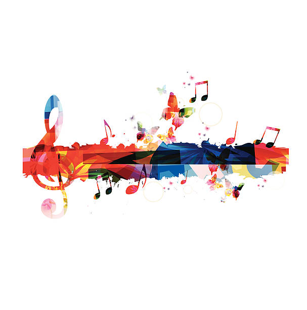 Colorful G-clef background Colorful G-clef background concert illustrations stock illustrations
