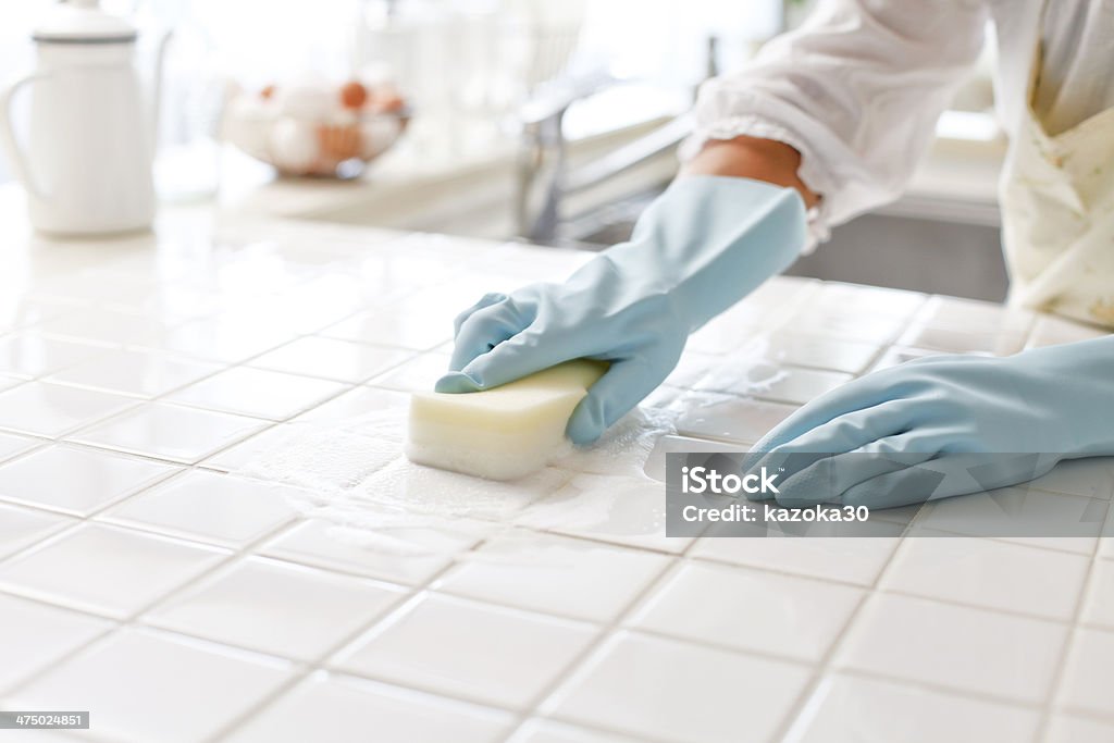 cleaning sink, cleaning, rubber gloves Adult Stock Photo