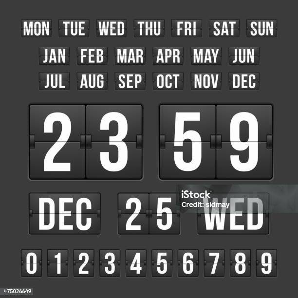 Таймер Обратного Отсчета И Дата Календарь Табло Со Счётом — стоковая векторная графика и другие изображения на тему Векторная графика