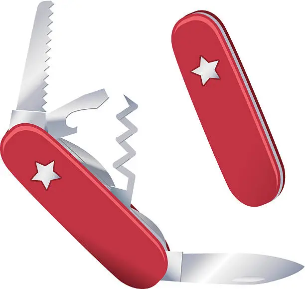 Vector illustration of Multi purpose knife