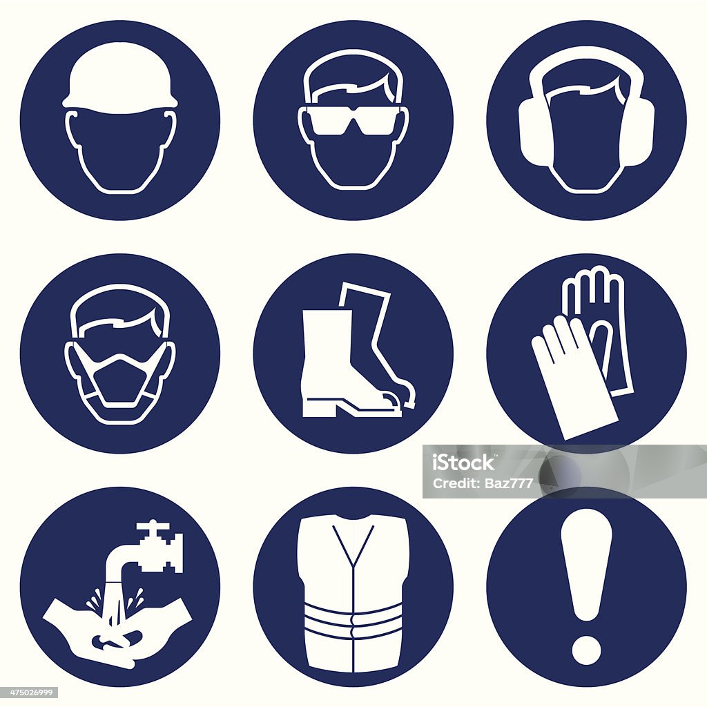 Construction Industry Icons Construction Industry Health and Safety Icons isolated on white background Protective Workwear stock vector