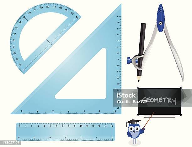 Geometriestunde Set Stock Vektor Art und mehr Bilder von Bleistift - Bleistift, Zirkel, Angloamerikanisches Maßsystem