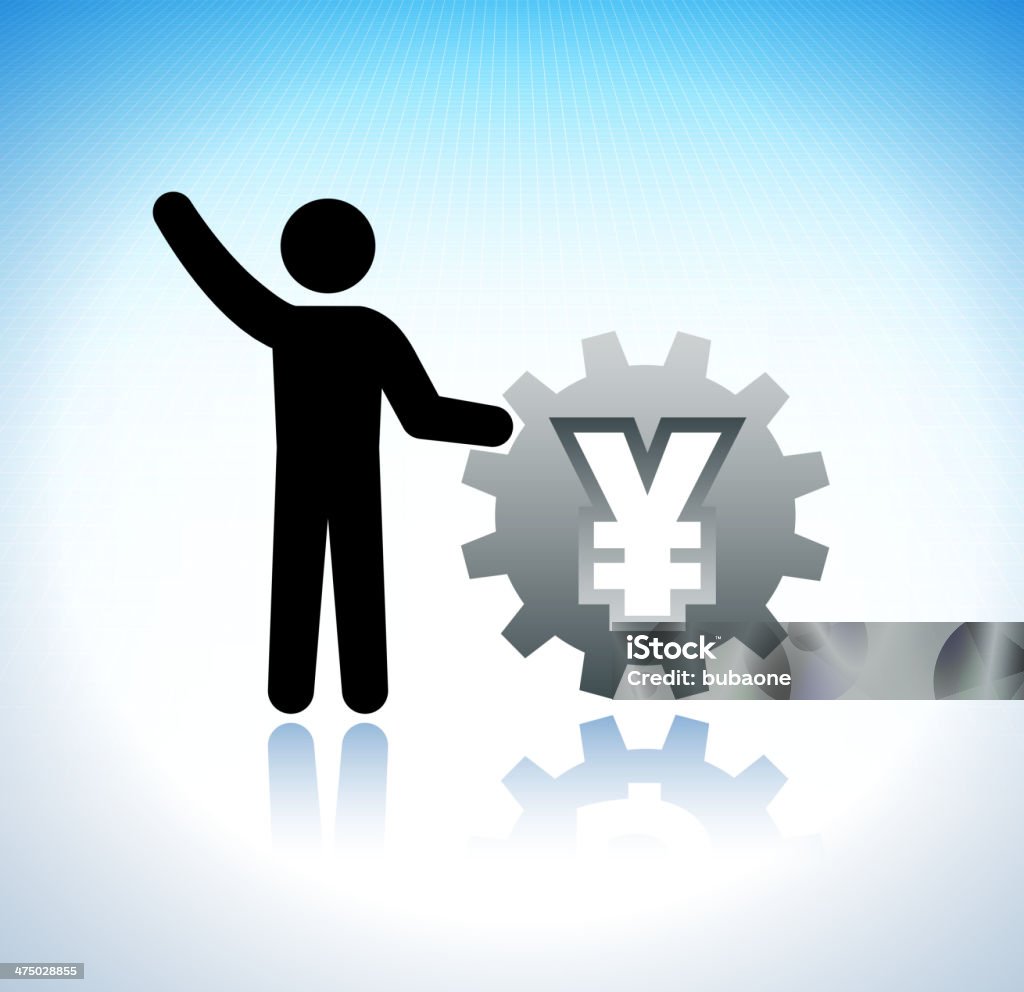 Représentation humaine en traits avec Yen équipement - clipart vectoriel de Affaires libre de droits