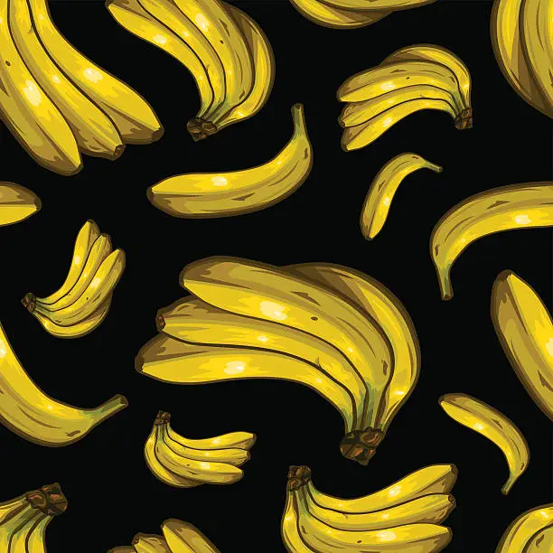 Vector illustration of Seamless Fruit Pattern - Bananas