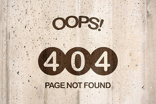 404 pagina non trovata - - meldung foto e immagini stock