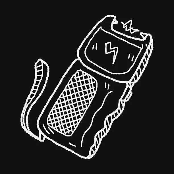 Vector illustration of stun gun doodle