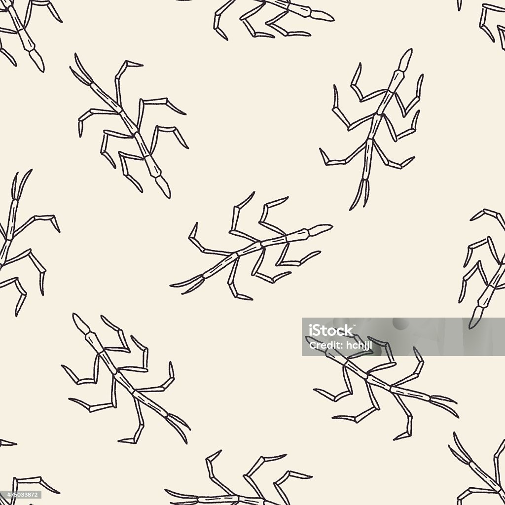 Stick Insect Pattern Stick Insect Doodle Seamless Pattern Background Stock Illustration ...