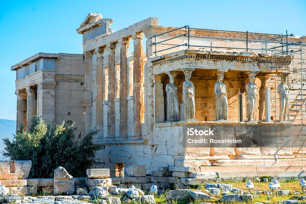 Erechtheum temple in Acropolis Erechtheum temple in Acropolis in Athens, Greece 2015 Stock Photo