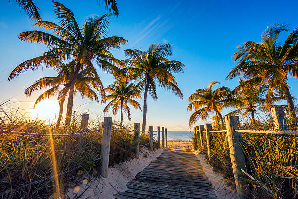 Famous passage to the beach Famous passage to the beach - Key West beaches stock pictures, royalty-free photos & images