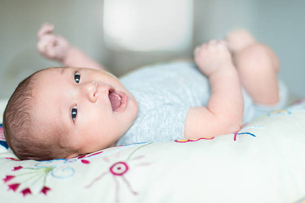 istock Cute newborn baby serie on grey 475034509