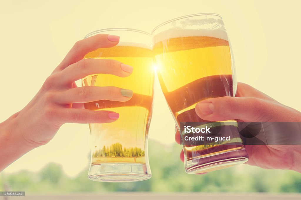 Cheers for my friends! Drink it up! Beer - Alcohol Stock Photo