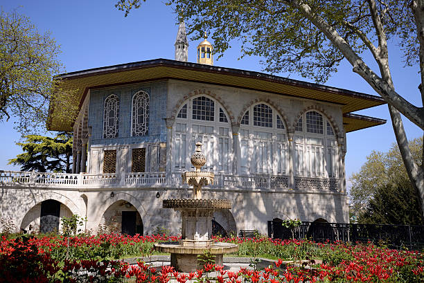 Istanbul, Turkey - April 21, 2014: View towards Baghdad Kiosk situated in the Topkapi Palace in Istanbul, Turkey.