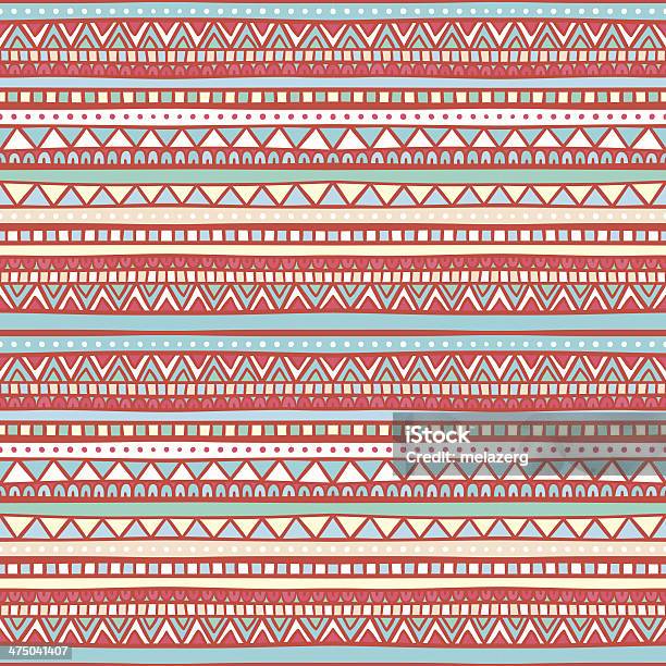 Tribal Pink And Blue Pattern Stock Illustration - Download Image Now - Abstract, African Culture, American Culture