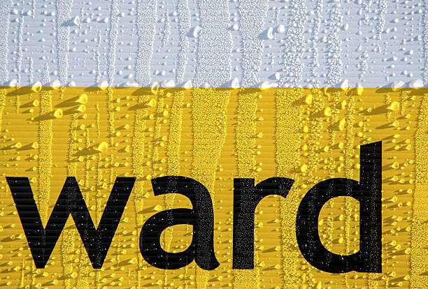 istock Water drops on  metal sign 475042836