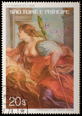 A Stamp printed in USA shows the Neptune, Globe and Mermaid, Atlantic Cable Centennial Issue, circa 1958