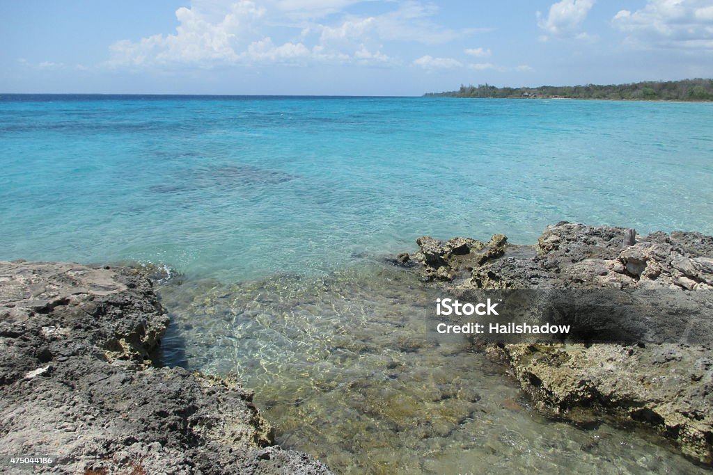 Turquoise blue water Bay of Pigs, Cuba 2015 Stock Photo