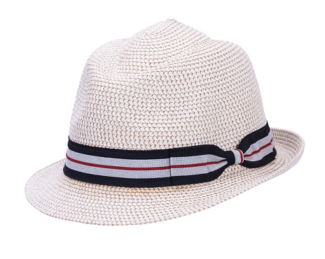 mens straw hat with white background
