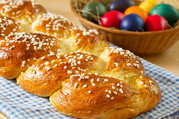 Sweet braided bread, homemade