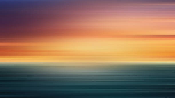 kolorowy zachód słońca z długich ekspozycji działanie, ruch niewyraźne - multiple exposure long sea water zdjęcia i obrazy z banku zdjęć
