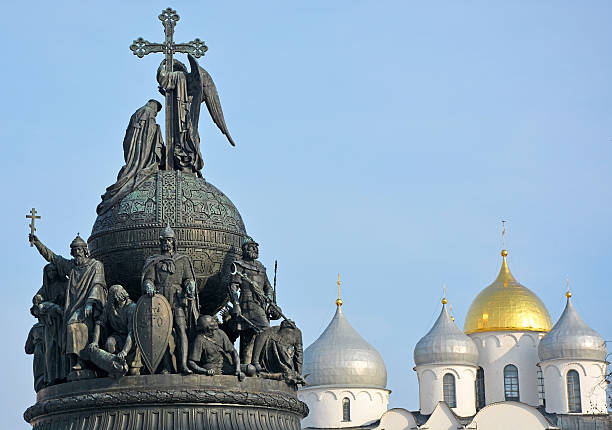 istock Sofia cathedral and monument for Russia millennium in Veliky Novgorod 475049492
