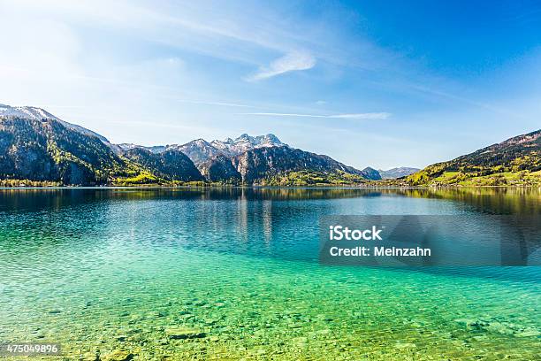 Beautiful Alpine Lake Attersee With Crystal Water Stock Photo - Download Image Now - Attersee, 2015, Austria
