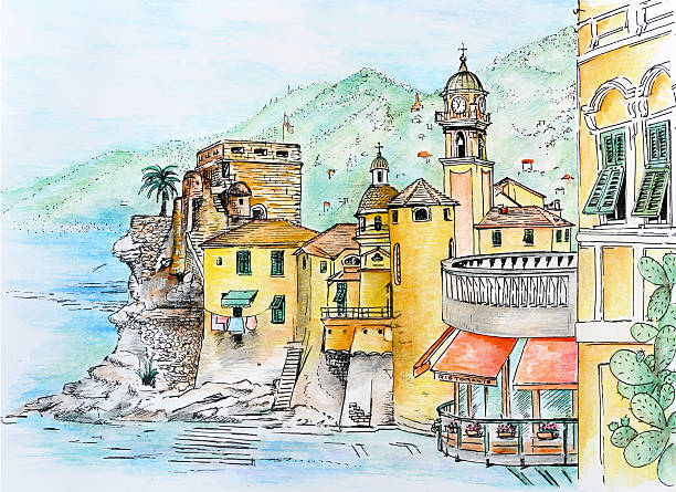 istock watercolor Camogli 475050082
