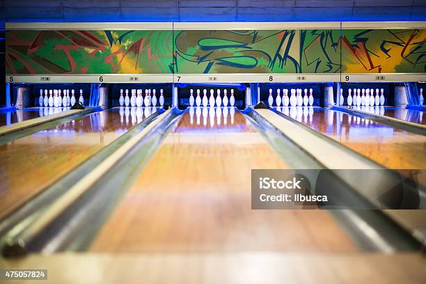 Bowling Alley Stock Photo - Download Image Now - Bowling Alley, No People, Ten Pin Bowling
