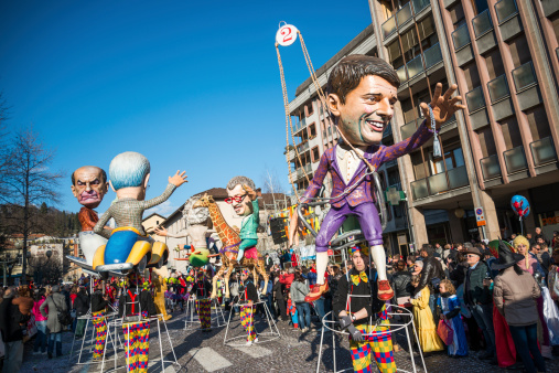 Wattrelos, France - April 07,2019: Carnival is organized every year, festival groups from France and Europe participate in it.