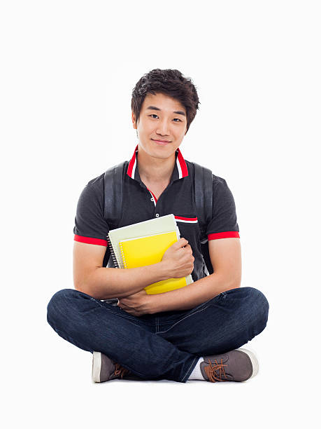 istock Young Asian student sitting floor. 475058853