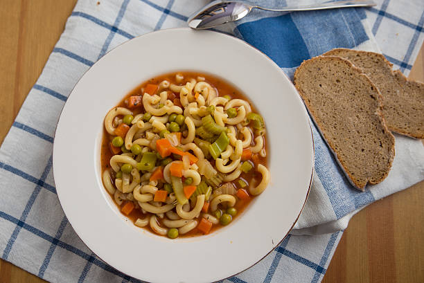 istock Italian vegetable minestrone soup in a bowl 475063144