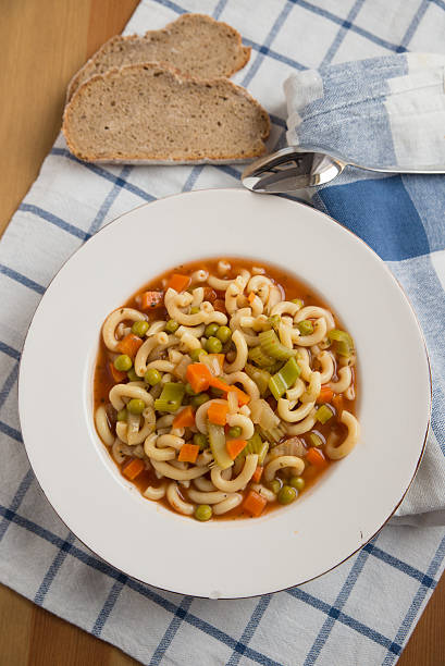 istock Italian vegetable minestrone soup in a bowl 475063154