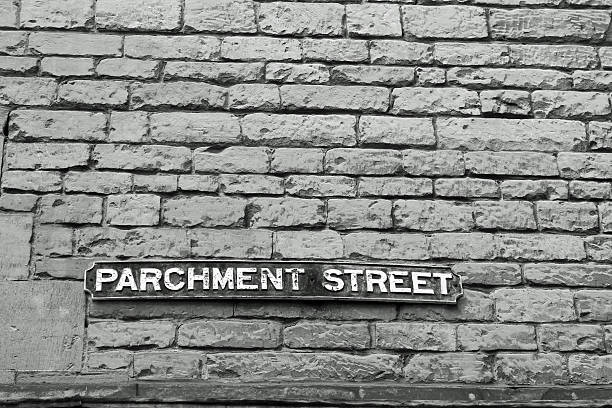 istock Parchment Street brick wall 475063691