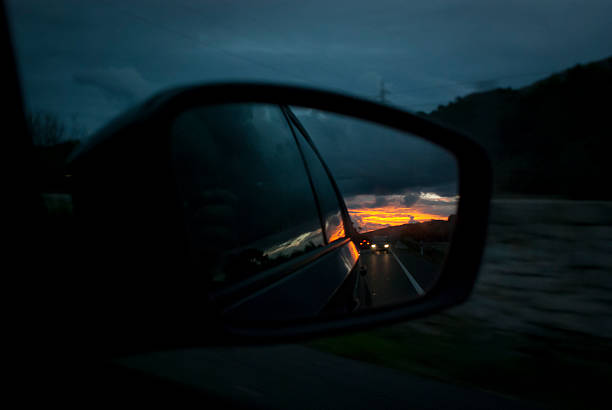 istock Sunset in rearview mirror on balearic island Majorca 475064232